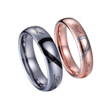 LOVE Heart Marriage 100% Tungsten Carbide Ring Wedding Couple Rings Set