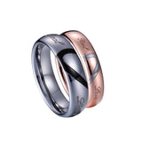 LOVE Heart Marriage 100% Tungsten Carbide Ring Wedding Couple Rings Set