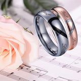 LOVE Heart Marriage 100% Tungsten Carbide Ring Wedding Couple Rings Set