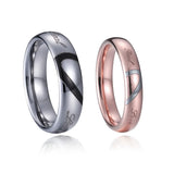 LOVE Heart Marriage 100% Tungsten Carbide Ring Wedding Couple Rings Set