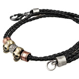 Real Leather Choker Necklace Men Steampunk Statement Jewelry
