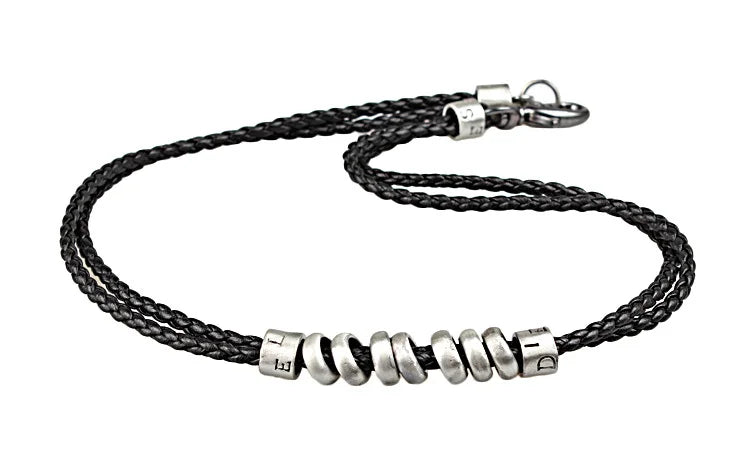 Real Leather Choker Necklace Men Steampunk Statement Jewelry