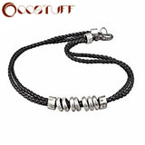 Real Leather Choker Necklace Men Steampunk Statement Jewelry