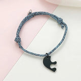 Real Love Couple Bracelets Stainless Steel Jewelry Gift Puzzle Charm