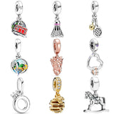 Badminton Birdie Tennis Racket & Ball Pendant 925 Sterling Silver Charm