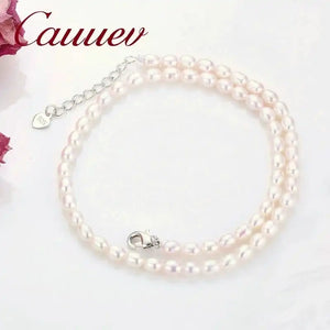 MiNi Natural Freshwater Pearl Necklace 925 Sterling Silver Jewelry for Kid Girl