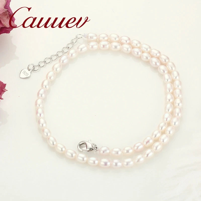 MiNi Natural Freshwater Pearl Necklace 925 Sterling Silver Jewelry for Kid Girl