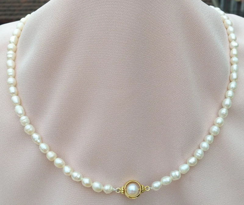 Mini Natural South Sea Pearl Necklace for Girls - Customizable Length