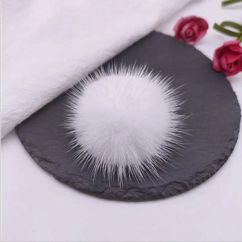Real Mink Fur Pomom Jewelry Finding 6 Colors Half Ball for DIY Accessories