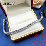 S925 Sterling Silver Moissanite Bracelet for Women 4mm Diamonds Bangles Chains