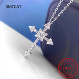 1ct Moissanite Diamond Cross Pendant Necklace D S925 Sterling Silver