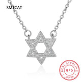 Moissanite Diamond Hexagram Pendant Necklace 925 Sterling Silver Star of David