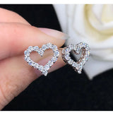 Moissanite Diamond Stud Earrings Silver Plated Ear Studs
