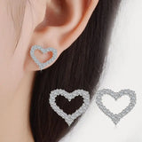 Moissanite Diamond Stud Earrings Silver Plated Ear Studs
