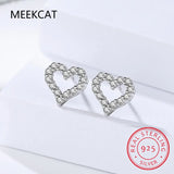 Moissanite Diamond Stud Earrings Silver Plated Ear Studs