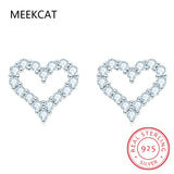 Moissanite Diamond Stud Earrings Silver Plated Ear Studs
