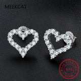 Moissanite Diamond Stud Earrings Silver Plated Ear Studs