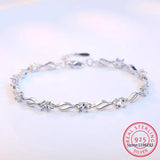 Moissanite 4 Claw Tennis Bracelet S925 Sterling Silver Diamonds Wave Bracelet