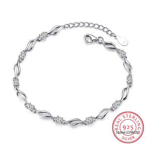 Moissanite 4 Claw Tennis Bracelet S925 Sterling Silver Diamonds Wave Bracelet