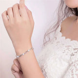 Moissanite 4 Claw Tennis Bracelet S925 Sterling Silver Diamonds Wave Bracelet