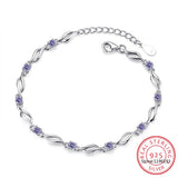 Moissanite 4 Claw Tennis Bracelet S925 Sterling Silver Diamonds Wave Bracelet