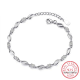 Moissanite 4 Claw Tennis Bracelet S925 Sterling Silver Diamonds Wave Bracelet
