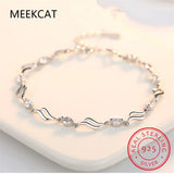 Moissanite Tennis Bracelet S925 Silver Diamonds Wave Bracelet