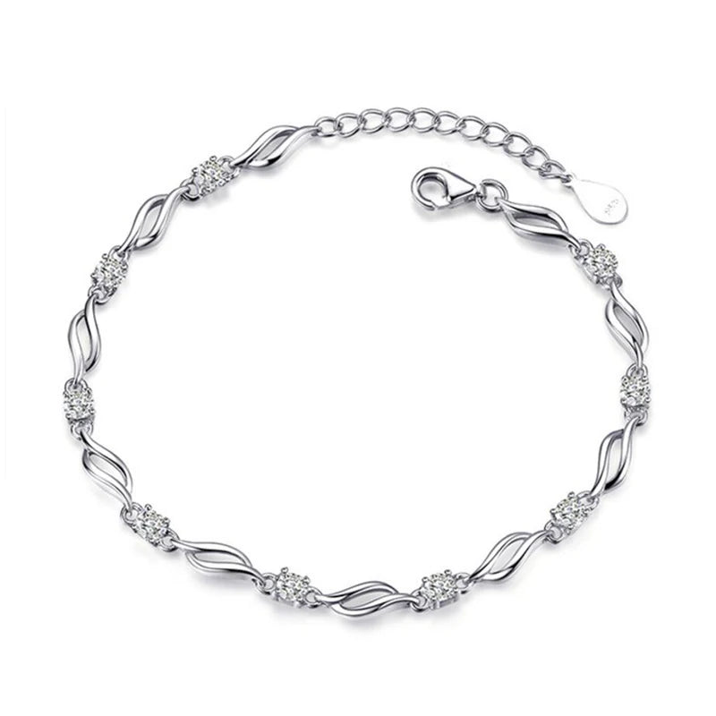 Moissanite Tennis Bracelet S925 Silver Diamonds Wave Bracelet