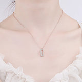 Rose Plated Silver Moissanite Necklace for Women