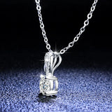 1CT Moissanite Heart Necklace Sterling Silver D Brilliant Diamond Prong