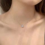 Moissanite Necklace Sterling Silver Heart Pendant