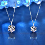 Moissanite Necklace Sterling Silver Heart Pendant