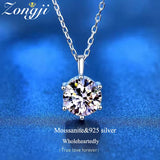 Moissanite Necklace Sterling Silver Heart Pendant