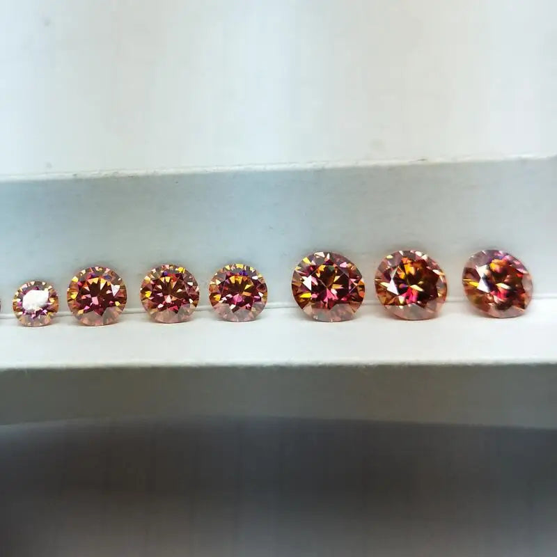 5-9mm Red Round Cut Moissanite Loose Stones with Certificate Report