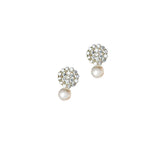 925 Silver 14K Pearl Zircon Stud Earrings For Women Wedding Jewelry