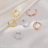 925 Silver 14K Twist Ring Stud Earrings Wedding Jewelry