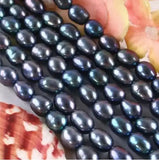 Natural 7x9mm Akoya Freshwater Cultured Pearls Beads 15 Inch