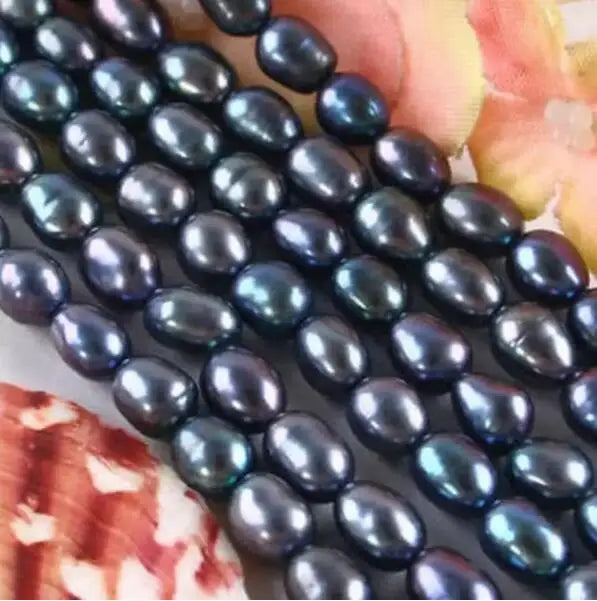 Natural 7x9mm Akoya Freshwater Cultured Pearls Beads 15 Inch