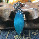 Natural Amazonite Pendant Jewelry Crystal Silver Beads Water Drop Stone