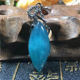 Natural Amazonite Pendant Jewelry Crystal Silver Beads Water Drop Stone