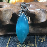 Natural Amazonite Pendant Jewelry Crystal Silver Beads Water Drop Stone