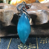 Natural Amazonite Pendant Jewelry Crystal Silver Beads Water Drop Stone