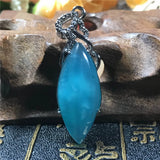 Natural Amazonite Pendant Jewelry Crystal Silver Beads Water Drop Stone