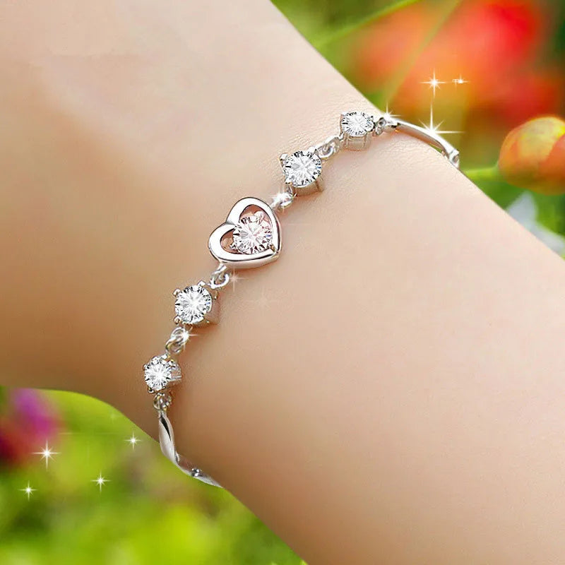 Amethyst Gemstone S925 Silver Bracelet for Women