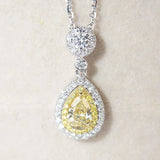 Natural Ametrine S925 Sterling Silver Necklace Pendant with Diamond