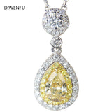 Natural Ametrine S925 Sterling Silver Necklace Pendant with Diamond