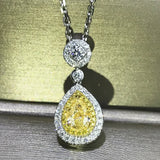 Natural Ametrine S925 Sterling Silver Necklace Pendant with Diamond