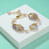 Big Baroque Pearl Bracelet Geometric Irregular Bracelet Jewelry For Wedding