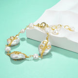 Big Baroque Pearl Bracelet Geometric Irregular Bracelet Jewelry For Wedding