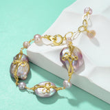 Big Baroque Pearl Bracelet Geometric Irregular Bracelet Jewelry For Wedding